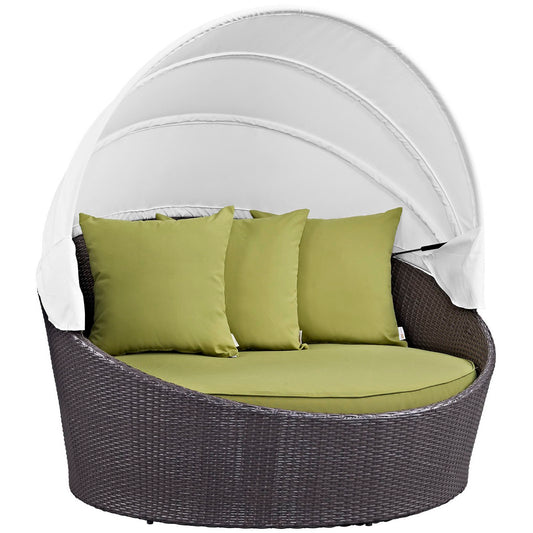 Convene Canopy Outdoor Patio Daybed in Espresso Peridot by Modway (EEI-2175)