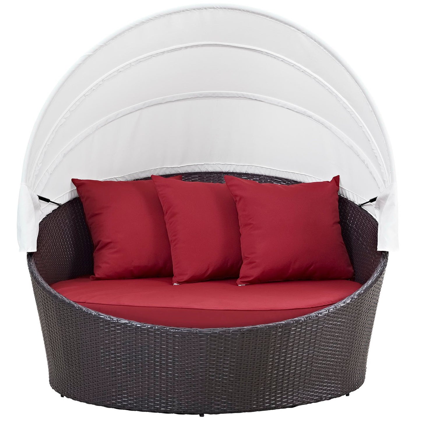 Convene Canopy Outdoor Patio Daybed in Espresso Red by Modway (EEI-2175)