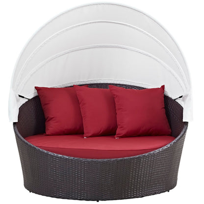 Convene Canopy Outdoor Patio Daybed in Espresso Red by Modway (EEI-2175)
