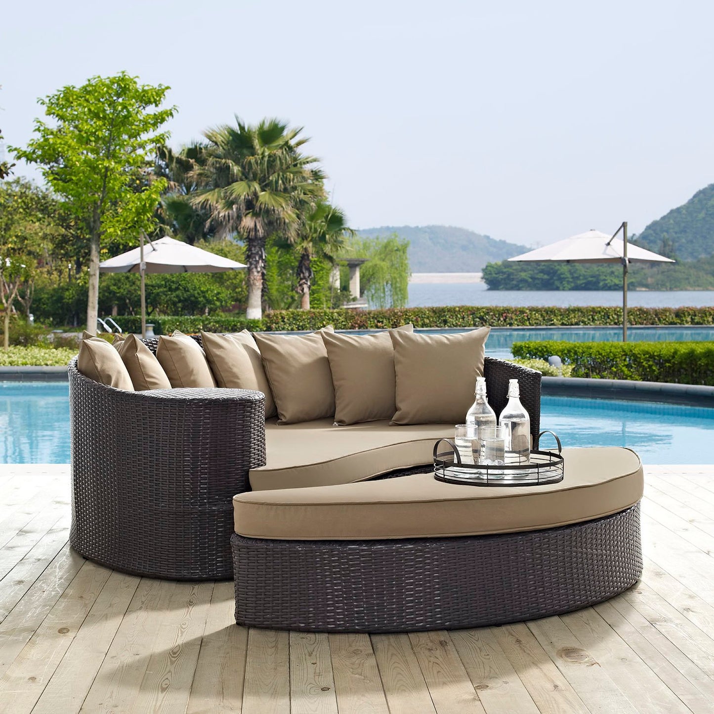 Convene Outdoor Patio Daybed in Espresso Mocha by Modway (EEI-2176)