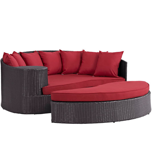 Convene Outdoor Patio Daybed in Espresso Red by Modway (EEI-2176)