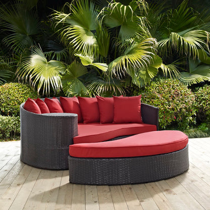 Convene Outdoor Patio Daybed in Espresso Red by Modway (EEI-2176)