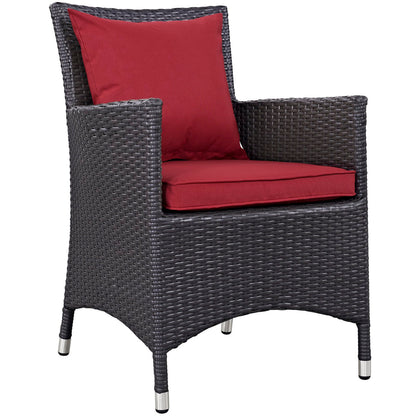 Convene 4 Piece Outdoor Patio Dining Set in Espresso Red by Modway (EEI-2190)