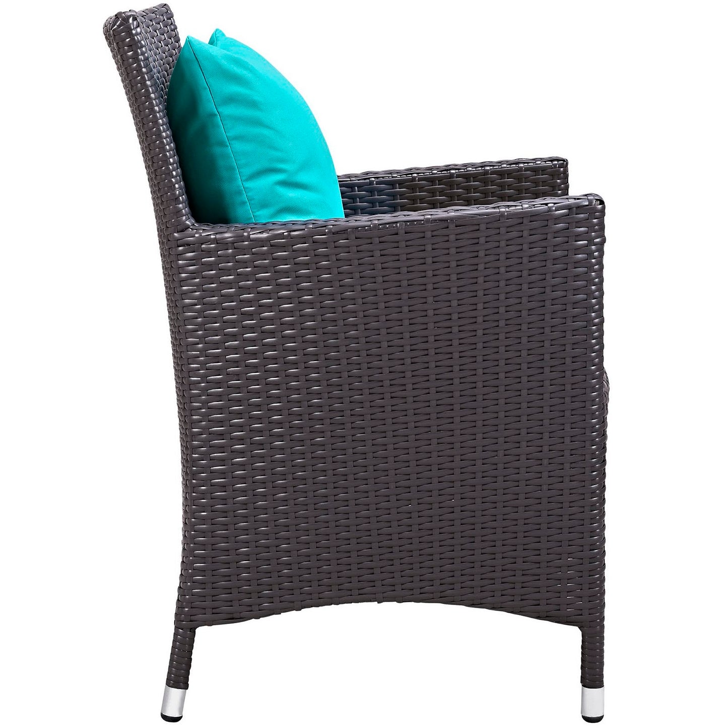 Convene 4 Piece Outdoor Patio Dining Set in Espresso Turquoise by Modway (EEI-2190)