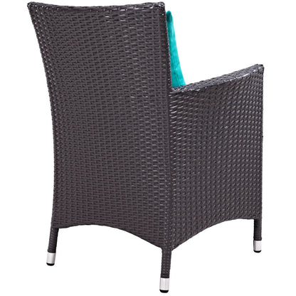 Convene 4 Piece Outdoor Patio Dining Set in Espresso Turquoise by Modway (EEI-2190)