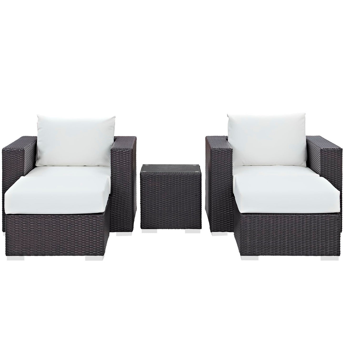 Convene 5 Piece Outdoor Patio Sectional Set in Espresso White by Modway (EEI-2201)