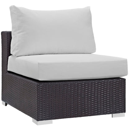 Convene 6 Piece Outdoor Patio Sectional Set in Espresso White by Modway (EEI-2207)