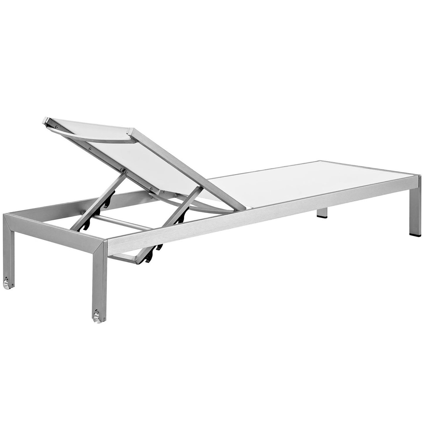 Shore Outdoor Patio Aluminum Mesh Chaise in Silver White by Modway (2249)
