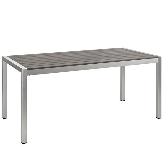 Shore Outdoor Patio Aluminum Dining Table in Silver Gray by Modway (2251)