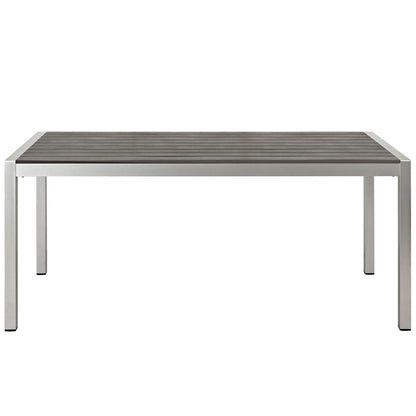 Shore Outdoor Patio Aluminum Dining Table in Silver Gray by Modway (2251)