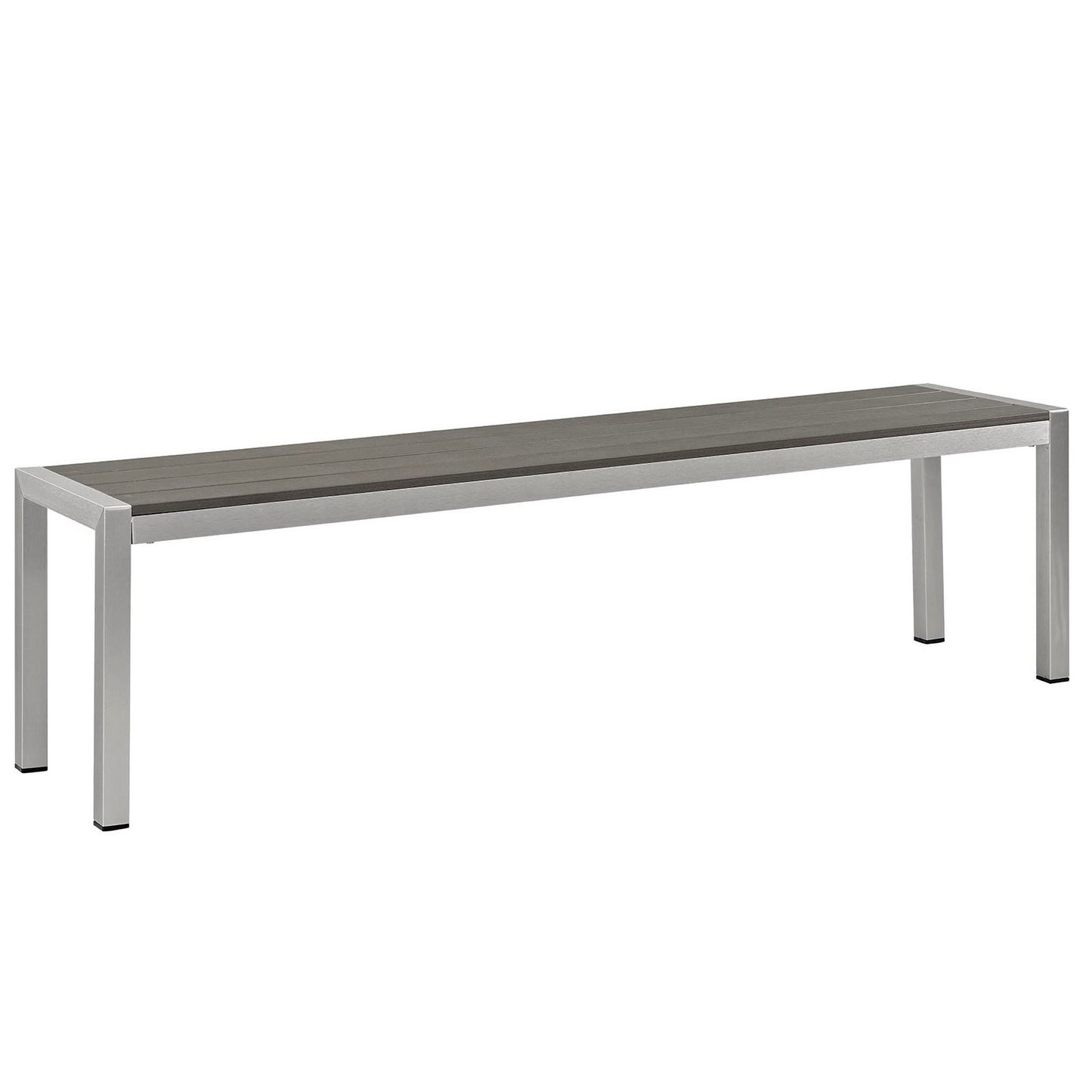 Shore Outdoor Patio Aluminum Bench in Silver Gray by Modway (2252)