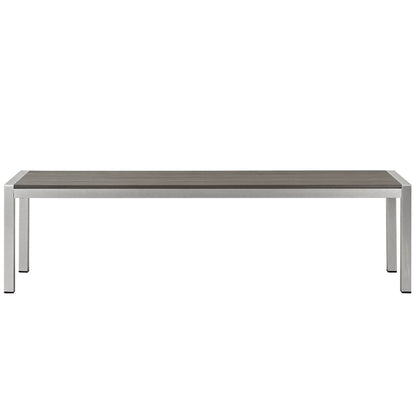 Shore Outdoor Patio Aluminum Bench in Silver Gray by Modway (2252)