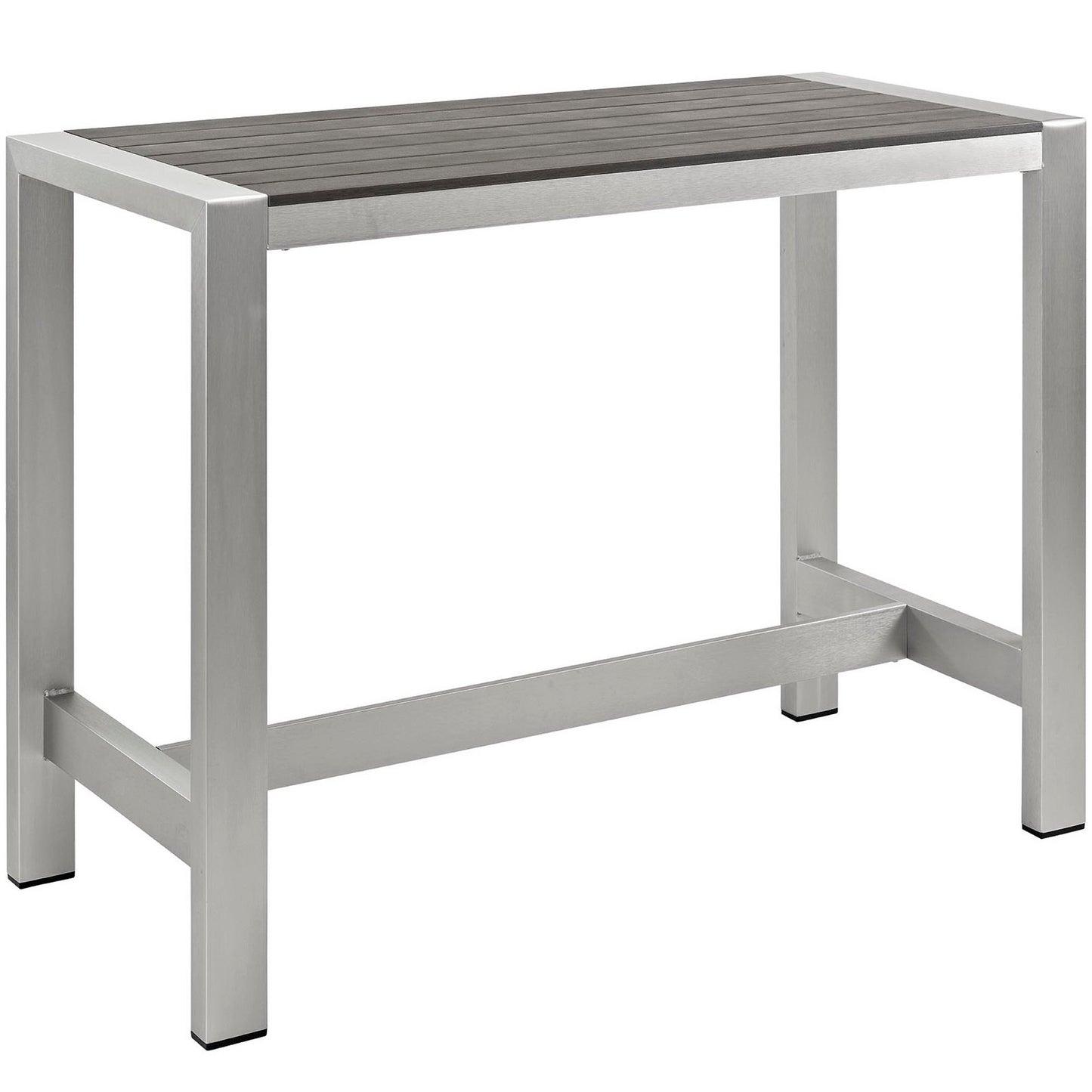 Shore Outdoor Patio Aluminum Rectangle Bar Table in Silver Gray by Modway (2253)