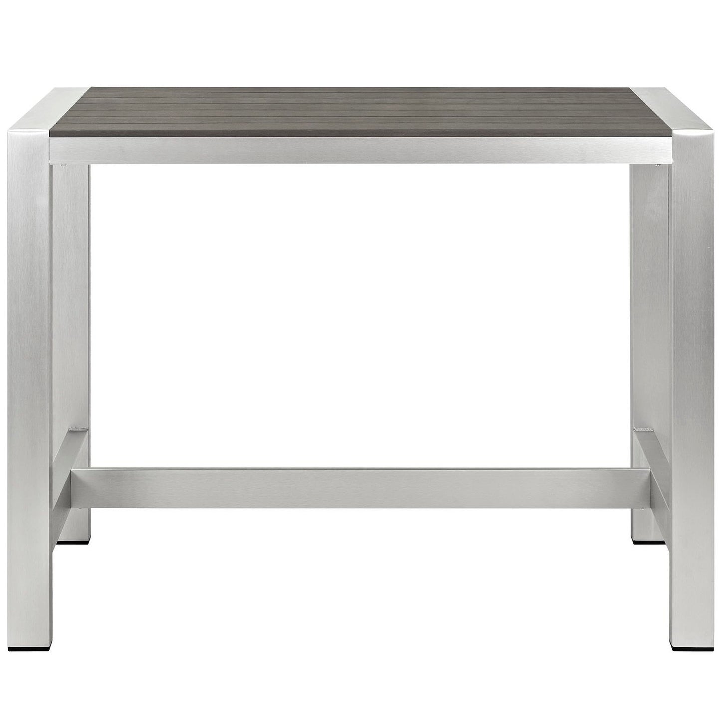 Shore Outdoor Patio Aluminum Rectangle Bar Table in Silver Gray by Modway (2253)