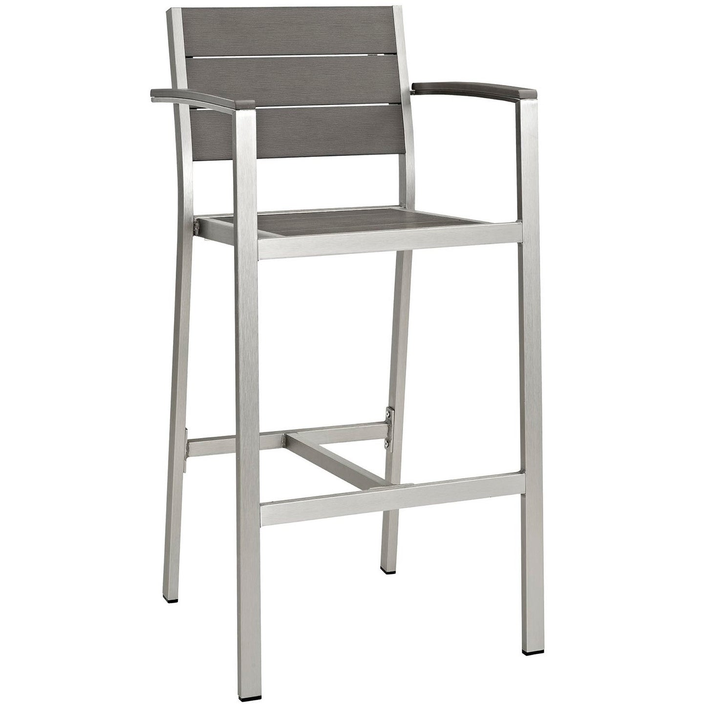 Shore Outdoor Patio Aluminum Bar Stool in Silver Gray by Modway (2254)