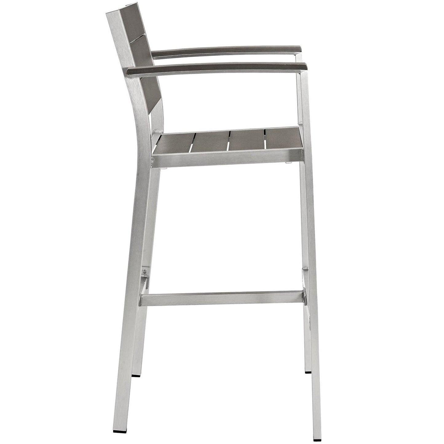Shore Outdoor Patio Aluminum Bar Stool in Silver Gray by Modway (2254)