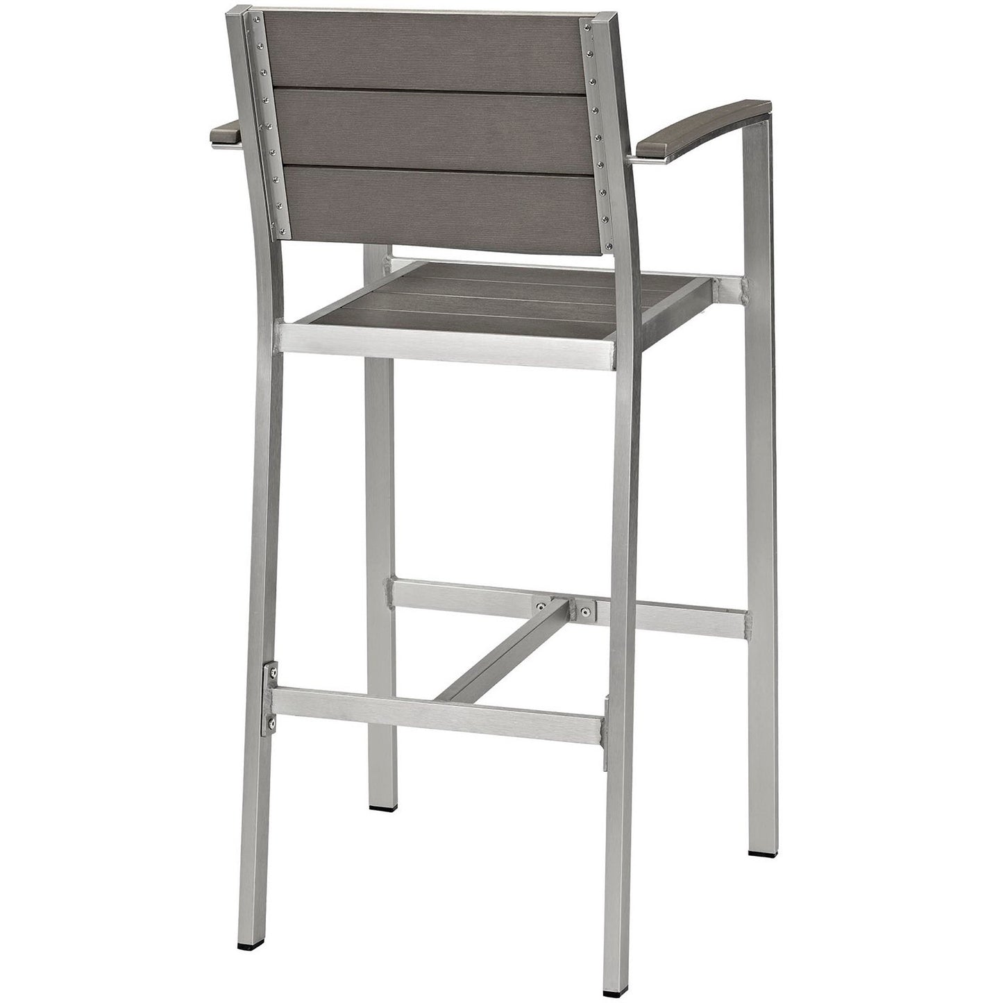 Shore Outdoor Patio Aluminum Bar Stool in Silver Gray by Modway (2254)