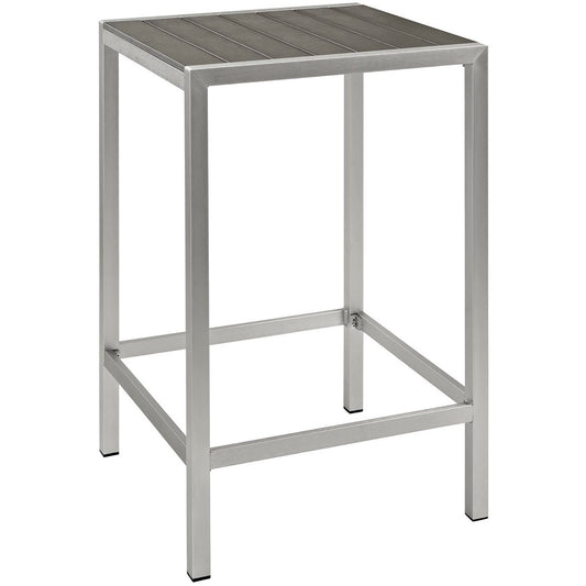 Shore Outdoor Patio Aluminum Bar Table in Silver Gray by Modway (2256)