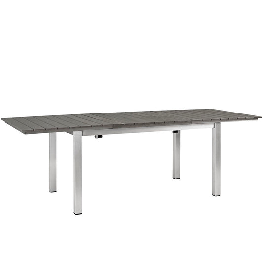 Shore Outdoor Patio Aluminum Dining Table in Silver Gray by Modway (2257)