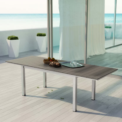 Shore Outdoor Patio Aluminum Dining Table in Silver Gray by Modway (2257)