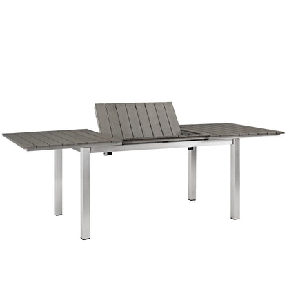 Shore Outdoor Patio Aluminum Dining Table in Silver Gray by Modway (2257)