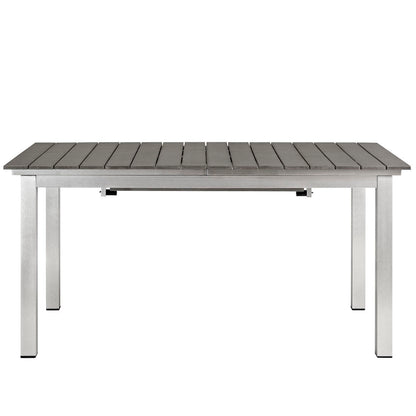 Shore Outdoor Patio Aluminum Dining Table in Silver Gray by Modway (2257)