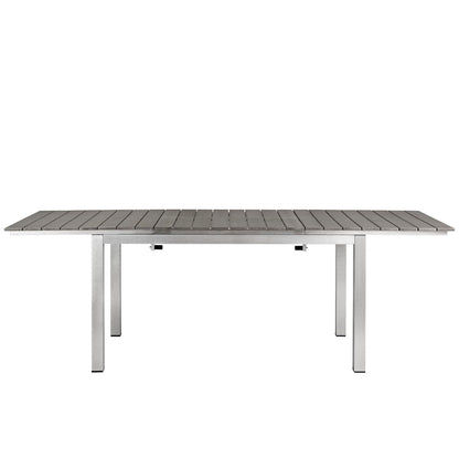 Shore Outdoor Patio Aluminum Dining Table in Silver Gray by Modway (2257)