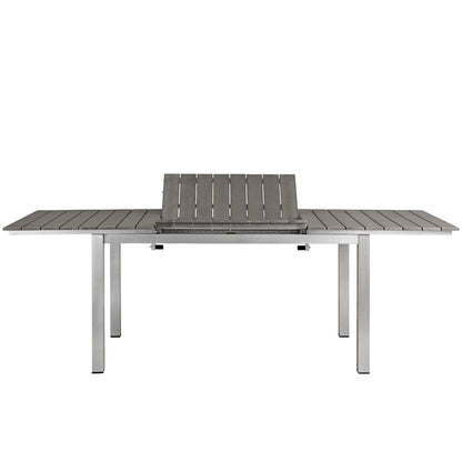 Shore Outdoor Patio Aluminum Dining Table in Silver Gray by Modway (2257)