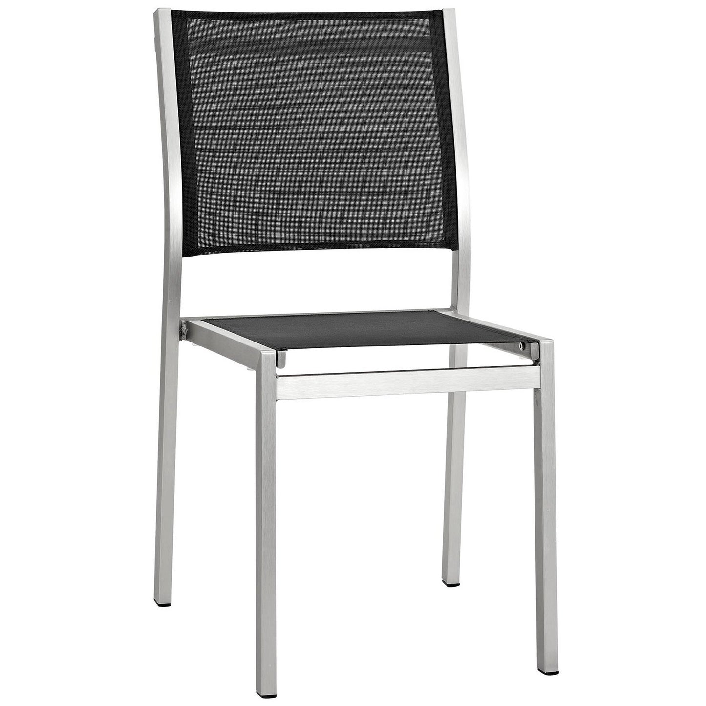 Shore Outdoor Patio Aluminum Side Chair in Silver Black by Modway (2259)