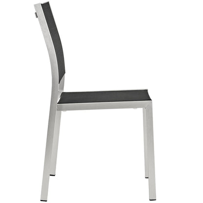 Shore Outdoor Patio Aluminum Side Chair in Silver Black by Modway (2259)
