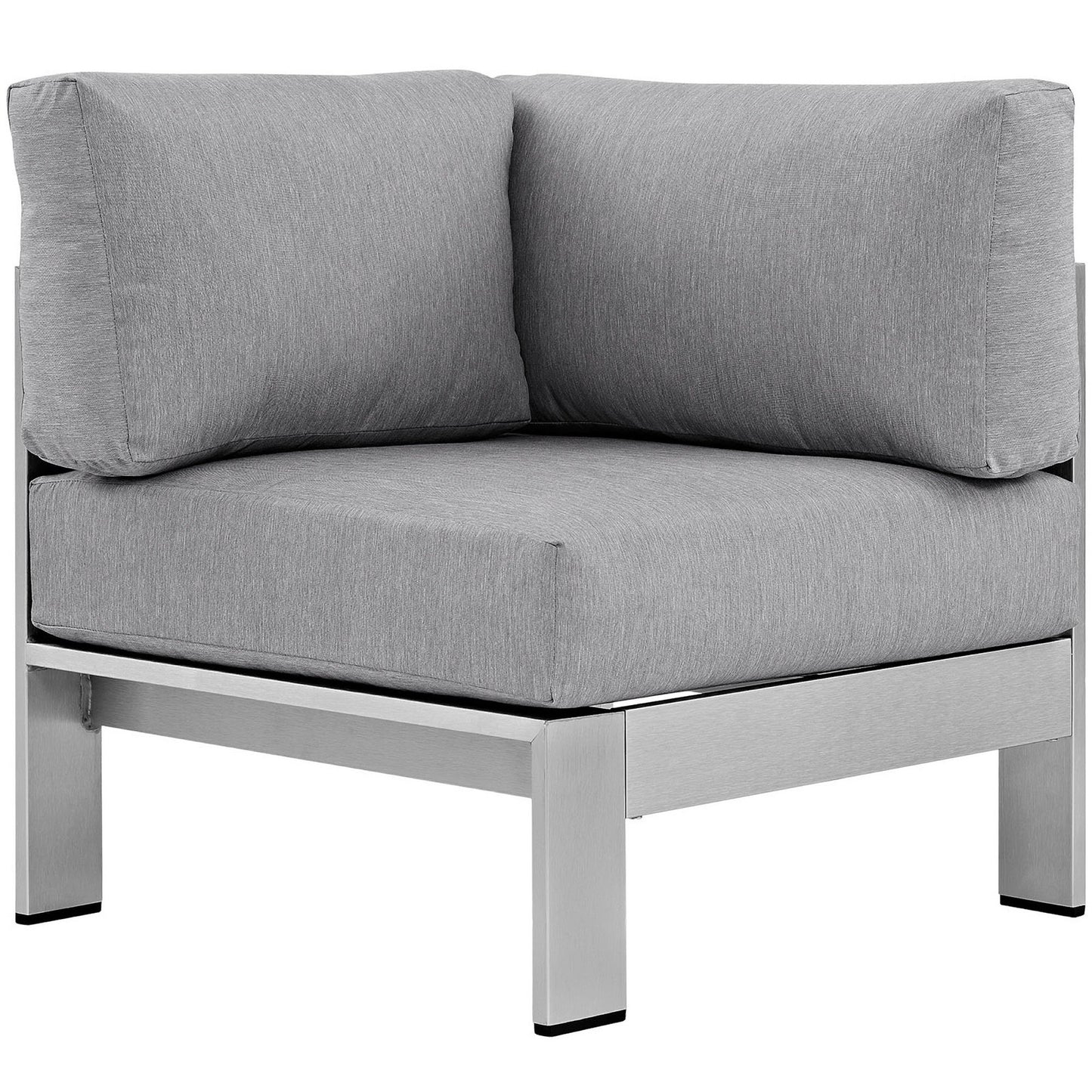Shore Outdoor Patio Aluminum Corner Sofa in Silver Gray by Modway (2264)