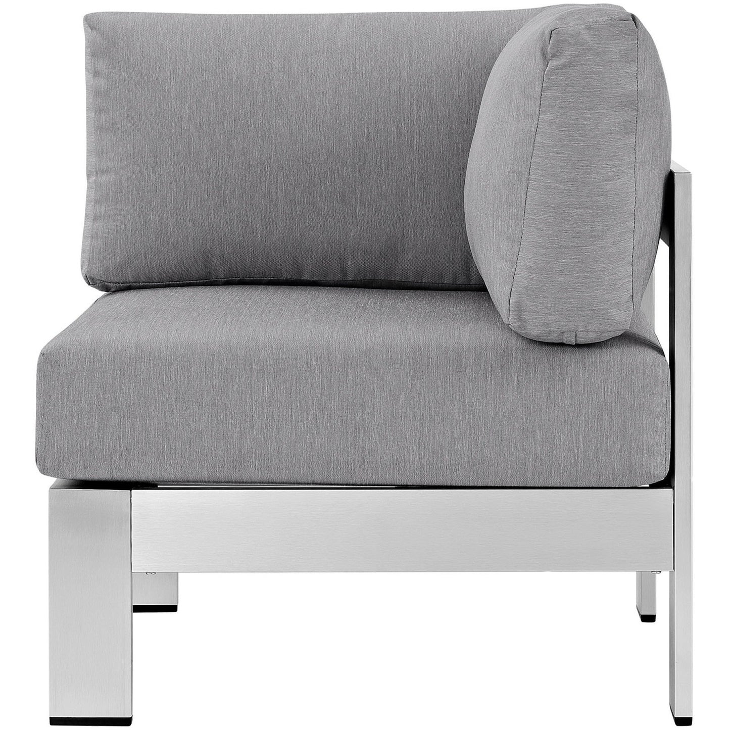Shore Outdoor Patio Aluminum Corner Sofa in Silver Gray by Modway (2264)