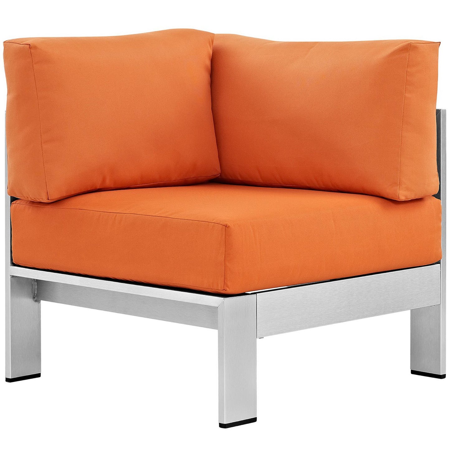 Shore Outdoor Patio Aluminum Corner Sofa in Silver Orange by Modway (2264)