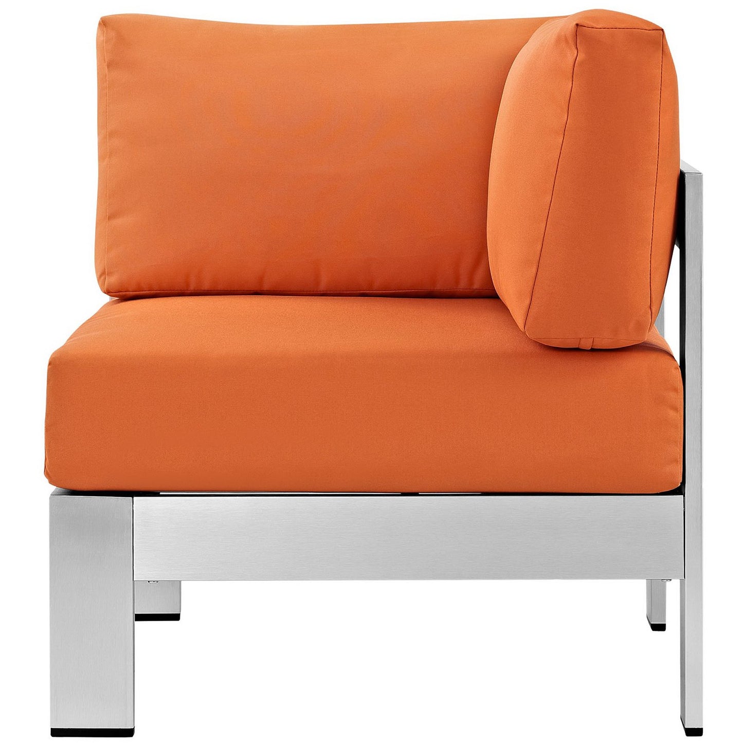 Shore Outdoor Patio Aluminum Corner Sofa in Silver Orange by Modway (2264)
