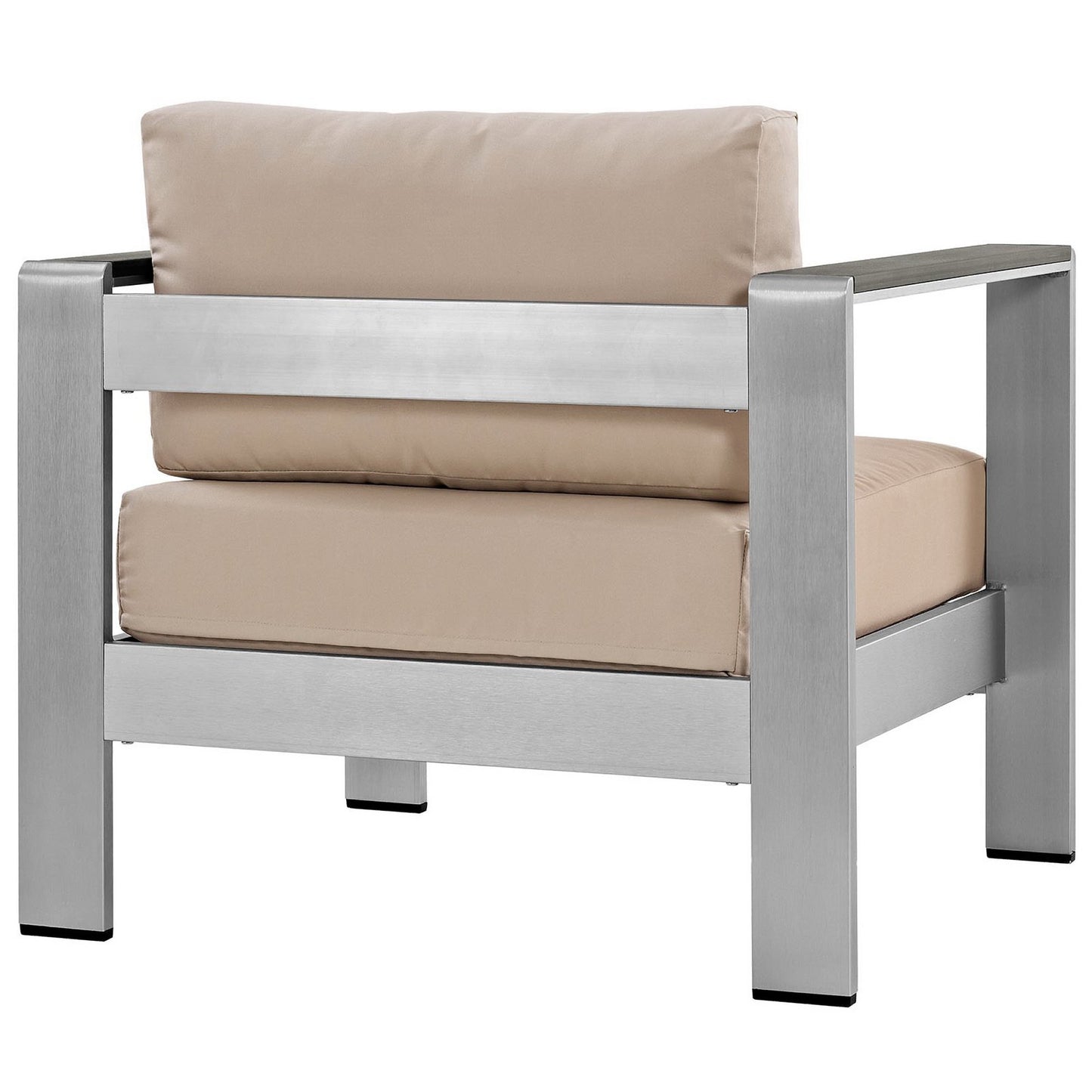 Shore Outdoor Patio Aluminum Armchair in Silver Beige by Modway (2266)