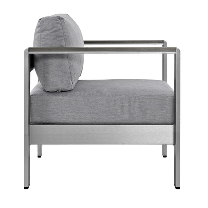 Shore Outdoor Patio Aluminum Armchair in Silver Gray by Modway (2266)