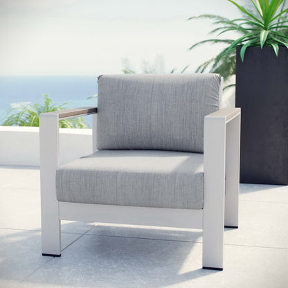 Shore Outdoor Patio Aluminum Armchair in Silver Gray by Modway (2266)