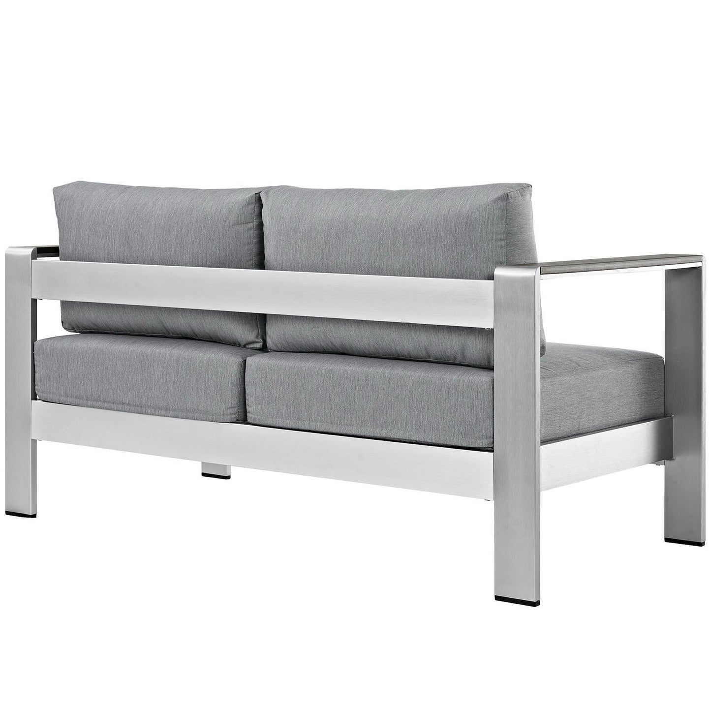 Shore Outdoor Patio Aluminum Loveseat in Silver Gray by Modway (2267)