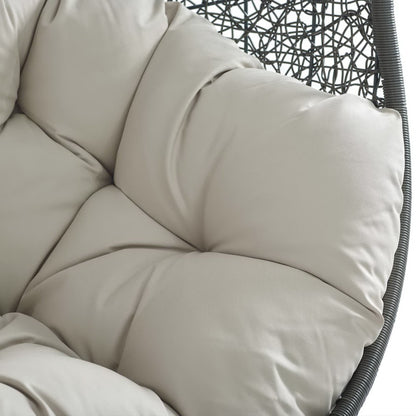 Hide Outdoor Patio Swing Chair With Stand in Gray Beige by Modway (2273)