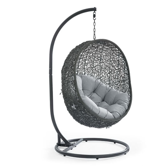 Hide Outdoor Patio Swing Chair With Stand in Gray by Modway (2273)