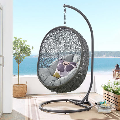 Hide Outdoor Patio Swing Chair With Stand in Gray by Modway (2273)