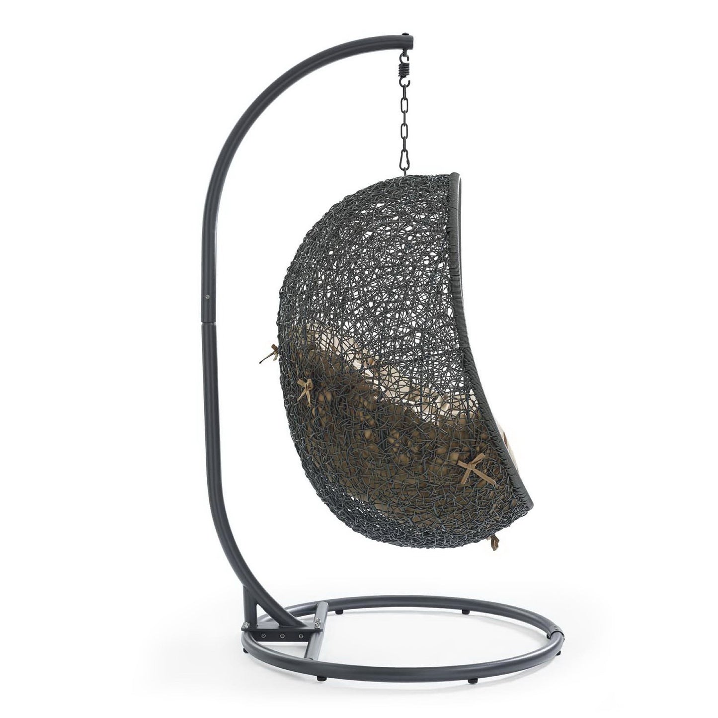 Hide Outdoor Patio Swing Chair With Stand in Gray Mocha by Modway (2273)