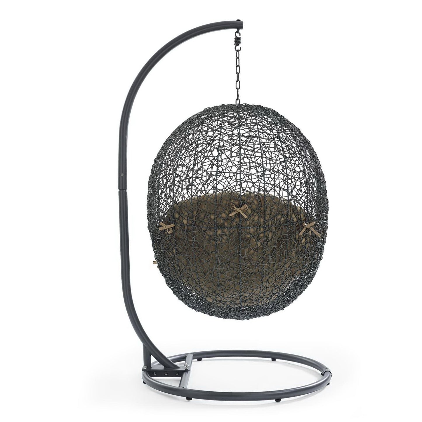 Hide Outdoor Patio Swing Chair With Stand in Gray Mocha by Modway (2273)