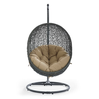 Hide Outdoor Patio Swing Chair With Stand in Gray Mocha by Modway (2273)