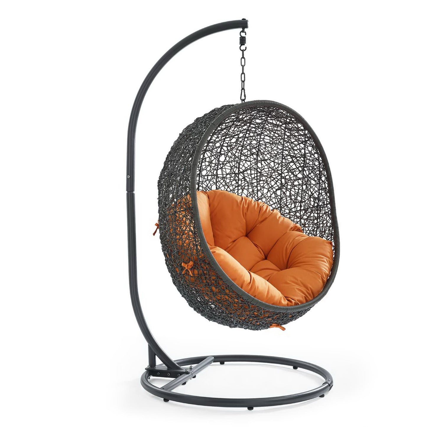 Hide Outdoor Patio Swing Chair With Stand in Gray Orange by Modway (2273)