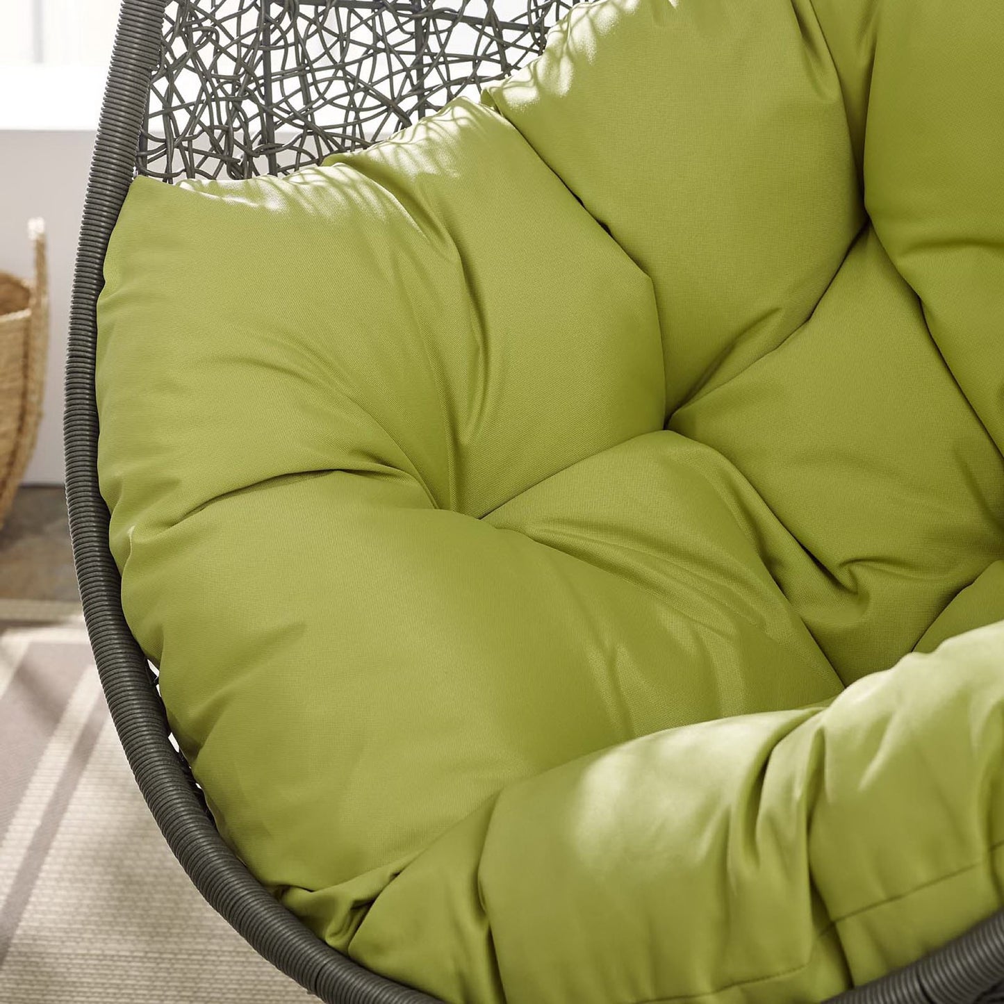 Hide Outdoor Patio Swing Chair With Stand in Gray Peridot by Modway (2273)
