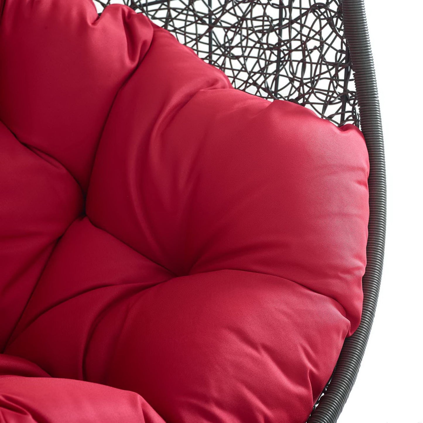 Hide Outdoor Patio Swing Chair With Stand in Gray Red by Modway (2273)