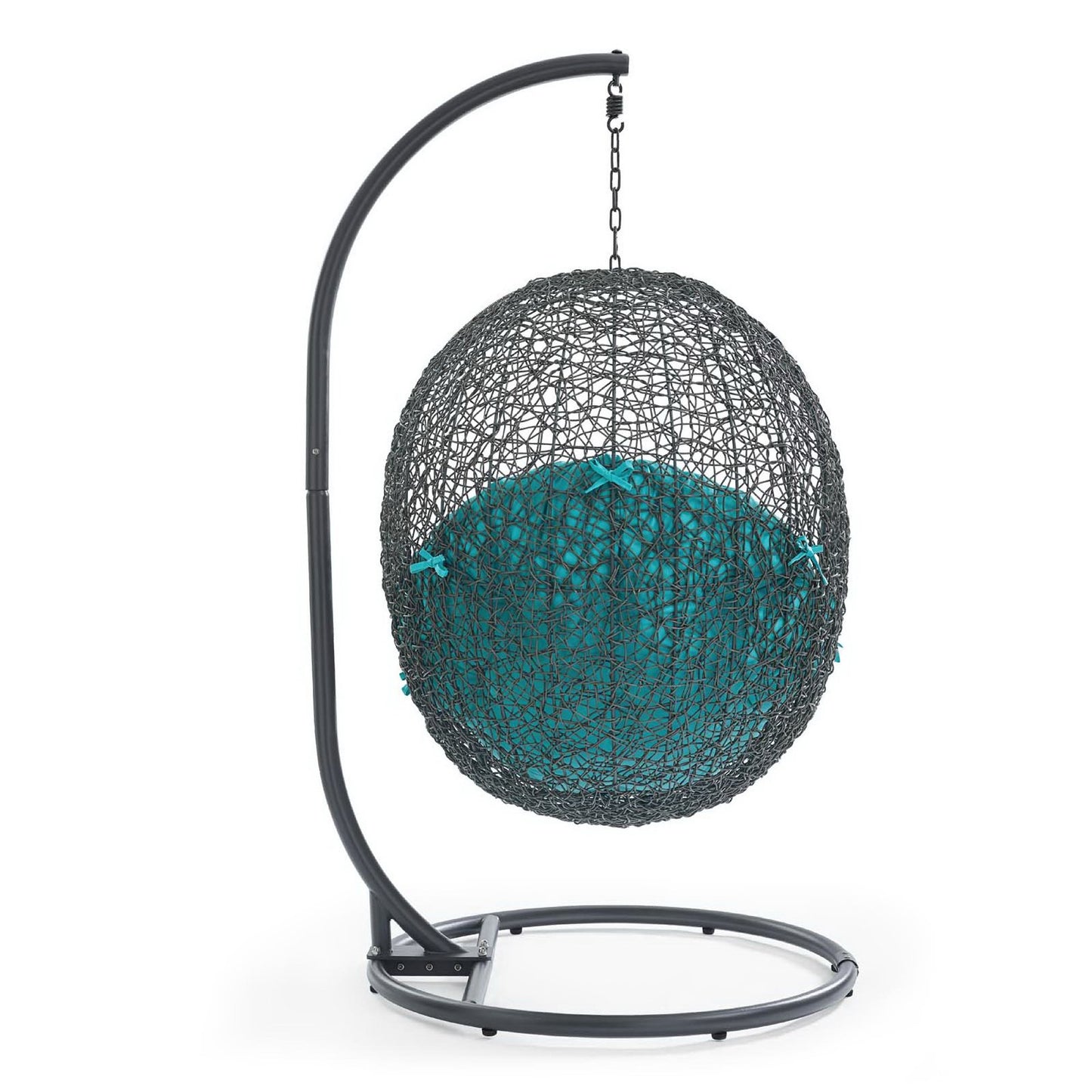 Hide Outdoor Patio Swing Chair With Stand in Gray Turquoise by Modway (2273)