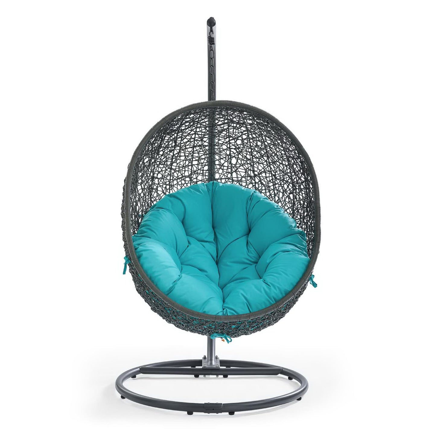 Hide Outdoor Patio Swing Chair With Stand in Gray Turquoise by Modway (2273)