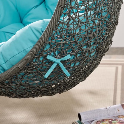 Hide Outdoor Patio Swing Chair With Stand in Gray Turquoise by Modway (2273)
